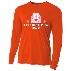 Let The Flirting Begin Cool Gift Hearts Love Valentine's Day Cool Gift Cooling Performance Long Sleeve Crew