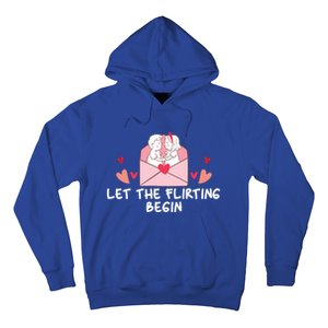 Let The Flirting Begin Cool Gift Hearts Love Valentine's Day Cool Gift Hoodie