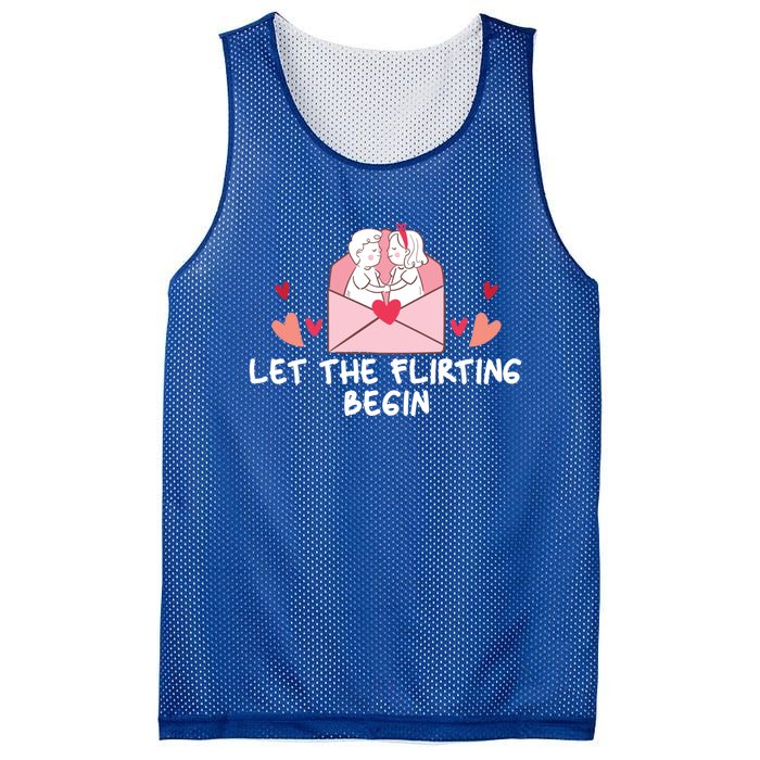 Let The Flirting Begin Cool Gift Hearts Love Valentine's Day Cool Gift Mesh Reversible Basketball Jersey Tank