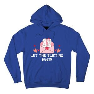 Let The Flirting Begin Cool Gift Hearts Love Valentine's Day Cool Gift Tall Hoodie