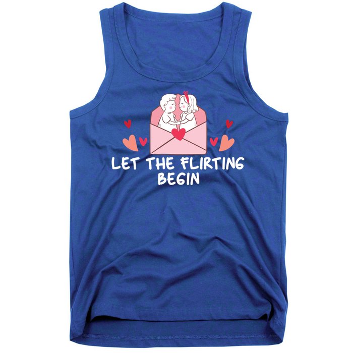 Let The Flirting Begin Cool Gift Hearts Love Valentine's Day Cool Gift Tank Top