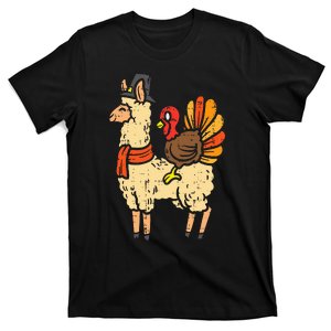 Llama Turkey Funny Cute Animals Thanksgiving T-Shirt