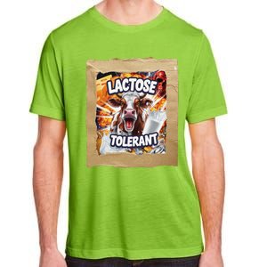 Lactose Tolerant Funny Cow Dairy Lover Funny Meme Adult ChromaSoft Performance T-Shirt