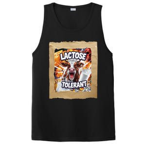 Lactose Tolerant Funny Cow Dairy Lover Funny Meme PosiCharge Competitor Tank