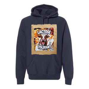 Lactose Tolerant Funny Cow Dairy Lover Funny Meme Premium Hoodie