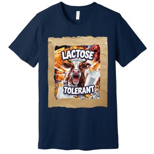 Lactose Tolerant Funny Cow Dairy Lover Funny Meme Premium T-Shirt