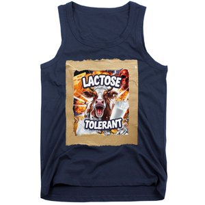 Lactose Tolerant Funny Cow Dairy Lover Funny Meme Tank Top