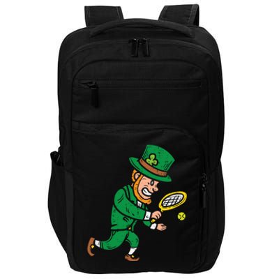 Leprechaun Tennis Funny St Patricks Day Sports Gift Impact Tech Backpack