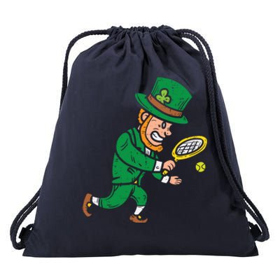 Leprechaun Tennis Funny St Patricks Day Sports Gift Drawstring Bag