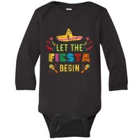 Let The Fiesta Begin Funny Cinco De Mayo Mexican Baby Long Sleeve Bodysuit