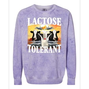 Lactose Tolerant Funny Cow Colorblast Crewneck Sweatshirt