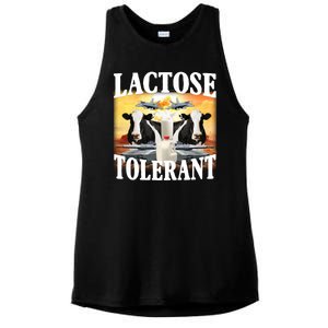 Lactose Tolerant Funny Cow Ladies PosiCharge Tri-Blend Wicking Tank