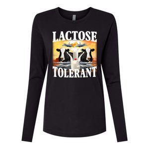 Lactose Tolerant Funny Cow Womens Cotton Relaxed Long Sleeve T-Shirt