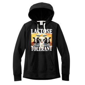 Lactose Tolerant Funny Cow Women's Fleece Hoodie