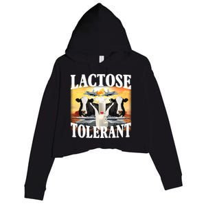 Lactose Tolerant Funny Cow Crop Fleece Hoodie