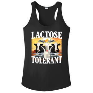 Lactose Tolerant Funny Cow Ladies PosiCharge Competitor Racerback Tank