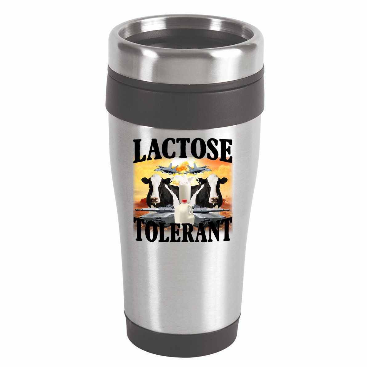 Lactose Tolerant Funny Cow 16oz Travel Tumbler