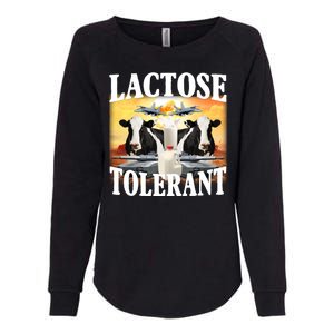 Lactose Tolerant Funny Cow Womens California Wash Sweatshirt