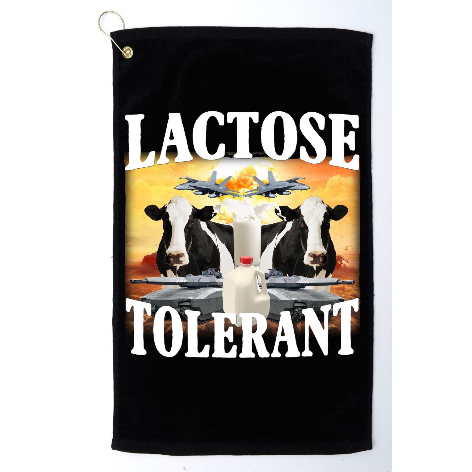 Lactose Tolerant Funny Cow Golf Towel