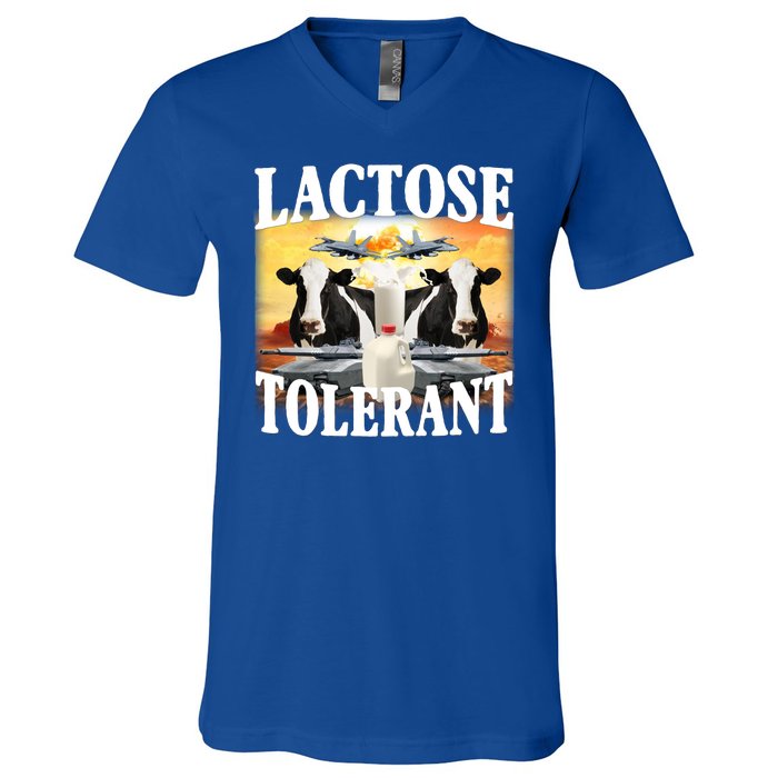 Lactose Tolerant Funny Cow V-Neck T-Shirt