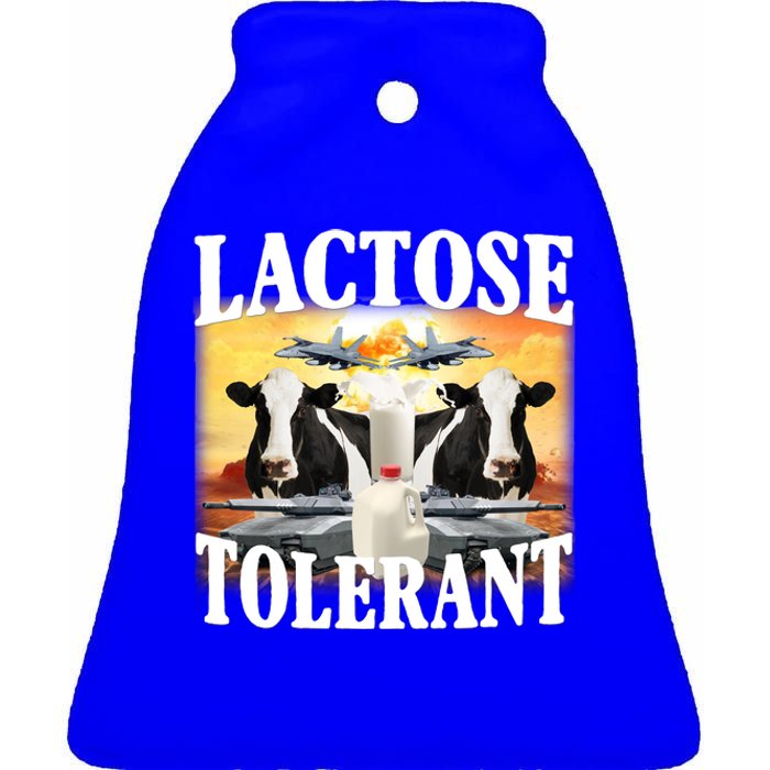 Lactose Tolerant Funny Cow Ceramic Bell Ornament