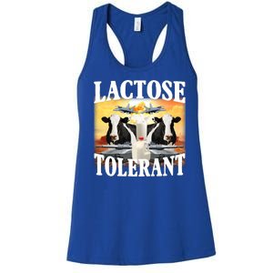 Lactose Tolerant Funny Cow Women's Racerback Tank