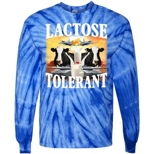 Lactose Tolerant Funny Cow Tie-Dye Long Sleeve Shirt