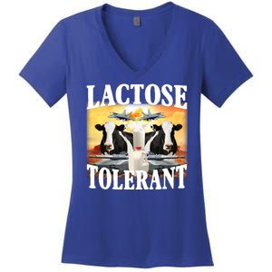 Lactose Tolerant Funny Cow Women's V-Neck T-Shirt