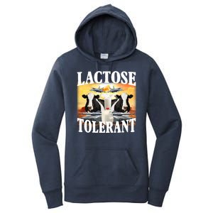 Lactose Tolerant Funny Cow Women's Pullover Hoodie