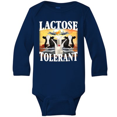 Lactose Tolerant Funny Cow Baby Long Sleeve Bodysuit