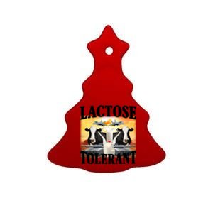 Lactose Tolerant Funny Cow Ceramic Tree Ornament