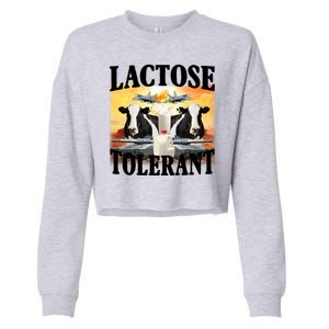 Lactose Tolerant Funny Cow Cropped Pullover Crew