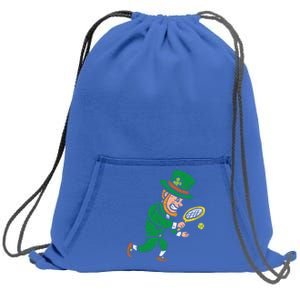 Leprechaun Tennis Funny St Patricks Day Sports Gift Sweatshirt Cinch Pack Bag