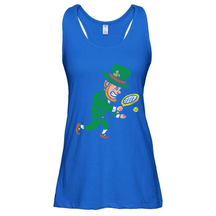 Leprechaun Tennis Funny St Patricks Day Sports Gift Ladies Essential Flowy Tank