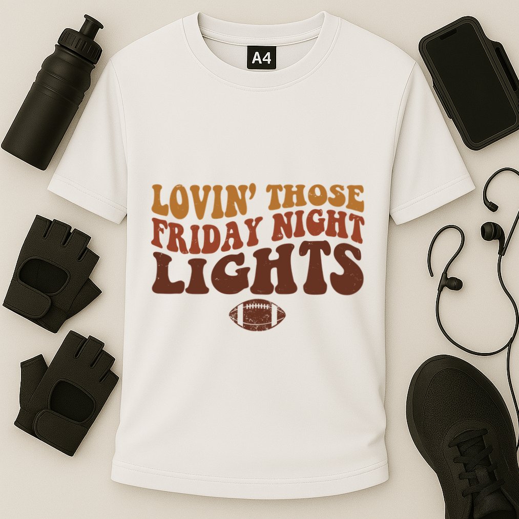 Lovin Those Friday Night Lights Football Cooling Performance Crew T-Shirt