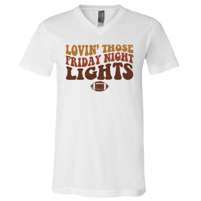 Lovin Those Friday Night Lights Football V-Neck T-Shirt