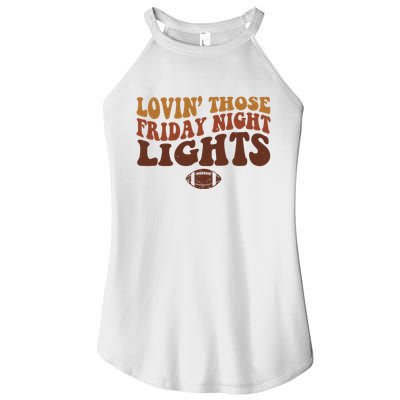 Lovin Those Friday Night Lights Football Women's Perfect Tri Rocker Tank