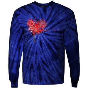 LOVE Tree For VALENTINES DAY Tie-Dye Long Sleeve Shirt