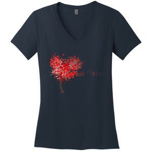 LOVE Tree For VALENTINES DAY Women's V-Neck T-Shirt