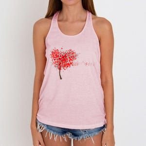 LOVE Tree For VALENTINES DAY Women's Knotted Racerback Tank