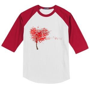 LOVE Tree For VALENTINES DAY Kids Colorblock Raglan Jersey