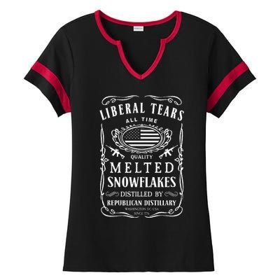 Liberal Tears Funny Republican Conservative 2a Trump Ladies Halftime Notch Neck Tee