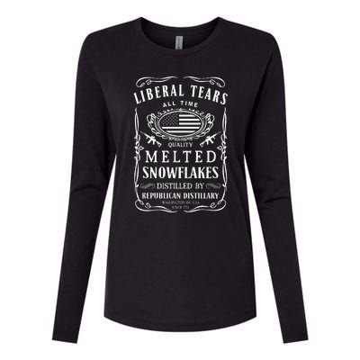 Liberal Tears Funny Republican Conservative 2a Trump Womens Cotton Relaxed Long Sleeve T-Shirt