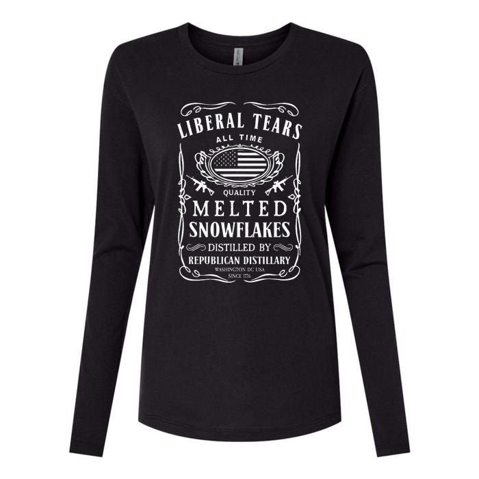 Liberal Tears Funny Republican Conservative 2a Trump Womens Cotton Relaxed Long Sleeve T-Shirt