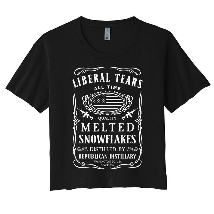 Liberal Tears Funny Republican Conservative 2a Trump Women's Crop Top Tee