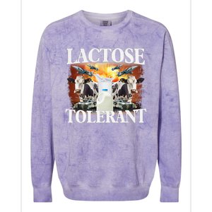 Lactose Tolerant Funny Trending Colorblast Crewneck Sweatshirt