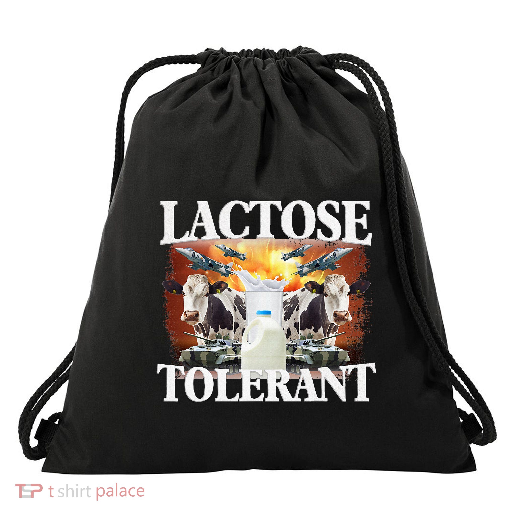 Lactose Tolerant Funny Trending Drawstring Bag