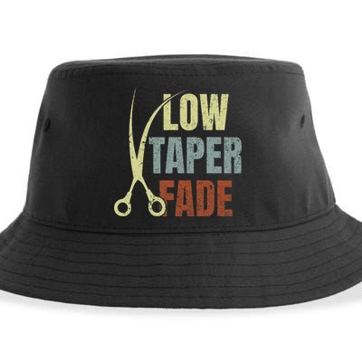 Low Taper Fade Meme Hair Scissors Vintage Sustainable Bucket Hat