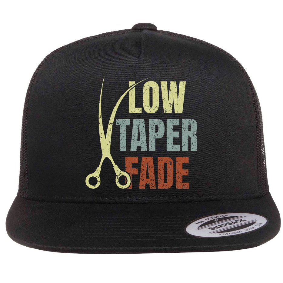 Low Taper Fade Meme Hair Scissors Vintage Flat Bill Trucker Hat