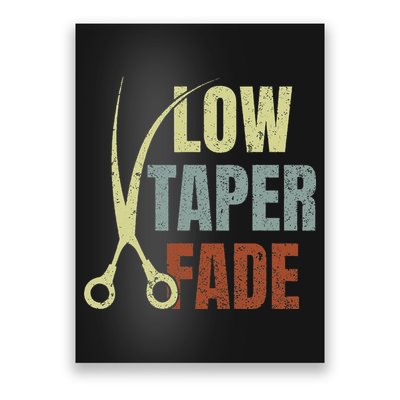 Low Taper Fade Meme Hair Scissors Vintage Poster
